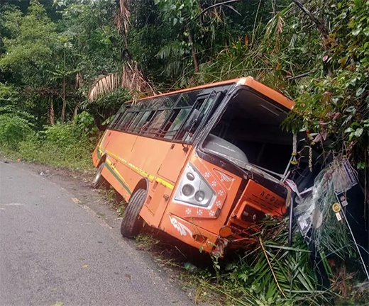 Private bus accident in Kollur